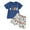 Blue, variant on Boys Outfits&Set Product Title Toddler Boys Girls Short Sleeve Cartoon Baseball Prints T Shirt Tops Shorts Outfits