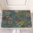 thumbnail image 2 of Bohemian Green Geometric Design (1) Door Mat Welcome Door Mat for Front Door, Home Entrance, Yard, Floor, Patio, Non Slip Spring Summer Welcome Mat Indoor Outdoor Doormat 30"*17", 2 of 6