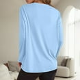 thumbnail image 3 of HJYCHN Womens Long Sleeve Tops Fashionable Oversized Basic Round Neck Fall Top for Everyday Wear Comfortable and Relaxed Fit Womens T-Shirts Sky Blue XXXL, 3 of 4