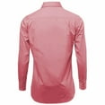 thumbnail image 3 of Men's Slim Fit Button Up Long Sleeve Solid Dress Shirt - Pink - 2XL (18-18.5) 34/35 sleeve, 3 of 5