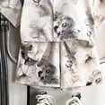 thumbnail image 6 of Boy Outfit Set Toddler Baby Boy Watercolor Floral Print Short Sleeve Button Down Shirt & Shorts 2-Piece Summer Outfit Toddler Boy Short Set, 6 of 6
