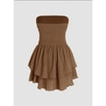 thumbnail image 2 of Strapless Textured Ruffle Mini Dress, 2 of 8