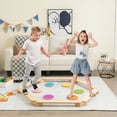 thumbnail image 2 of Gymax Kids Wooden Balance Beam with Colorful Steeping Stones 12 Piece Obstacle Course, 2 of 9