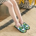 thumbnail image 5 of House Slippers for Women Men - abstractly Bright Green pattern Lightweight House Shoes Fuzzy Slippers, Soft Slip-On Cozy House Slippers for Woman Indoor Outdoor, 5 of 7