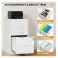 thumbnail image 6 of 2 Drawer File Cabinet with Lock, Metal Filing Cabinets for Home Office, White Vertical File Cabinet - Steel Narrow File Cabinet for Letter/Legal Size Documents, 6 of 7