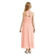 thumbnail image 2 of Manyakai Robe Élégante pour Filles Col Halter Sequins Sans Manches Froncée en Chiffon Robe Longue Maxi de Mariage Rose 8, 2 of 7