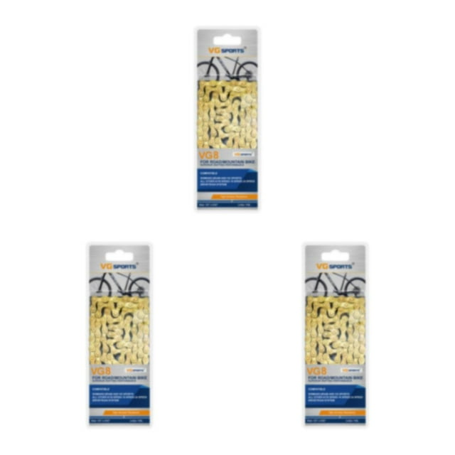 ZheElen Easy To Install Wide Compatibility Bike Chain For Mountain And Road Bikes Mountain Bike Chains gold 8 Speed 3Set