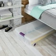 thumbnail image 4 of Sterilite 57 Liter ClearView™ Wheeled Latch Box, Clear Plastic Storage Bin with Lid, Purple Latch, 4 Pk, 4 of 7