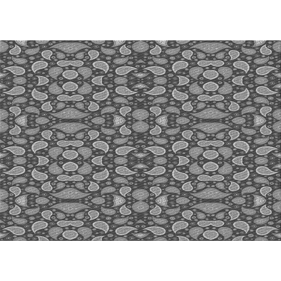 Ahgly Company Indoor Rectangle Patterned Dark Gray Area Rugs, 6' x 9'