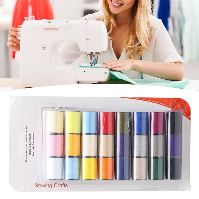 Hilo de Costura A Mano, 24 Rollos Poliéster 22yd Longitud de Longitud VariDad de Colores de Costura para el Hogar