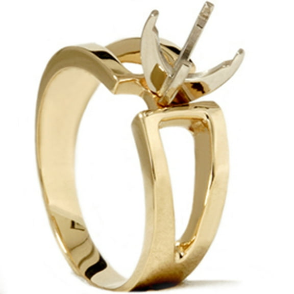 Pompeii Contemporary Solitaire Engagement 14K Gold Ring Setting (,)