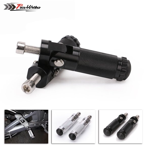 Tongliya Motorcycle pedal pedal aluminum alloy round folding pedal motorcycle modification accessories black