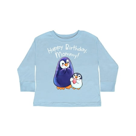 

Inktastic Happy Birthday Mommy!- Cute Penguins Gift Toddler Boy or Toddler Girl Long Sleeve T-Shirt