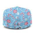 thumbnail image 3 of FUIALDOLG Candy Cane Snowflake Print Light Beret Hat, Retro Adjustable Strap Polyester Newsboy Hat for Summer Golf Outdoor, 3 of 4