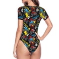 thumbnail image 4 of Naloa Monster Car Women's Short-Sleeved Onesie, One-Piece Swimsuit for Parties, dates, clubs - Medium, 4 of 9