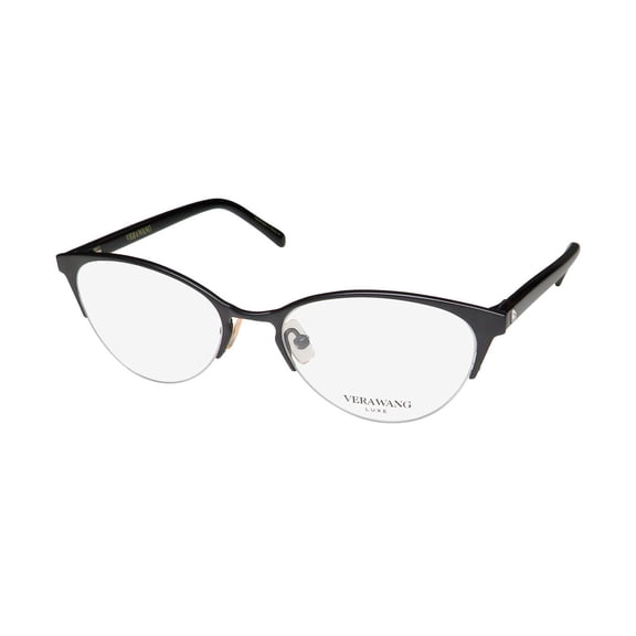 VERA WANG LUXE ASTER CATEYE/BUTTERFLY HALF-RIM TITANIUM EYEGLASS FRAME/GLASSES