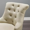 thumbnail image 4 of Linon Sinclair Beige Chaise de Bureau Rembourrée Réglable avec Base en Bois de Cerisier, 4 of 10