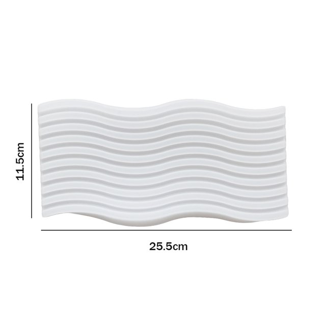 Molde De Resina Epoxi Posavasos Posavasos con forma de onda, molde de resina epoxi, plato de hormigón, bandeja, molde de silicona (313) Ndcxsfigh Libre de BPA