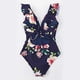 thumbnail image 4 of Gibobby Trajes de Natación para Mujer Traje de baño de verano para mujer Traje de baño con cuello en V profundo Volantes en la parte posterior Traje de b(Azul oscuro,G), 4 of 4