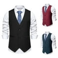 thumbnail image 1 of Qertyioot Fête de l'Indépendance Hommes Uni Mode Rétro avec Poches Bouton Col en V Débardeurs Hauts Blouse, 1 of 10