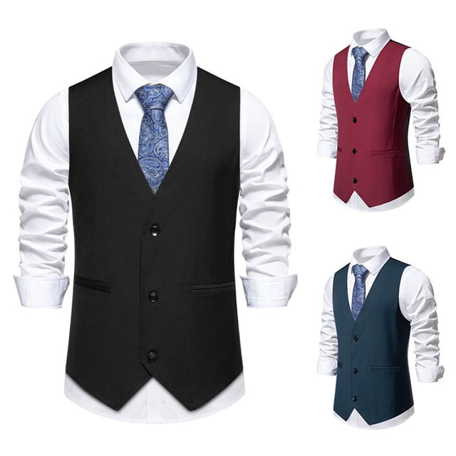 Qertyioot Independence Day Men Solid Fashion Retro Have Pockets Button V-neck Tanks Tops Blouse