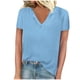 thumbnail image 2 of Fiudx Liquidación de Ofertas Flash Blusas Casuales de Manga Corta con Cuello En V Sólido a La Moda para Mujer, 2 of 4