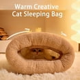 thumbnail image 4 of RimdGhov Indoor Cat Sleeping Bag - Soft Plush Cat Sack, Self-Warming Cat Cave Bed, Pet Cuddle Bag for Kittens & Puppies (Brown, Large: 21" x 17.7"), 4 of 6