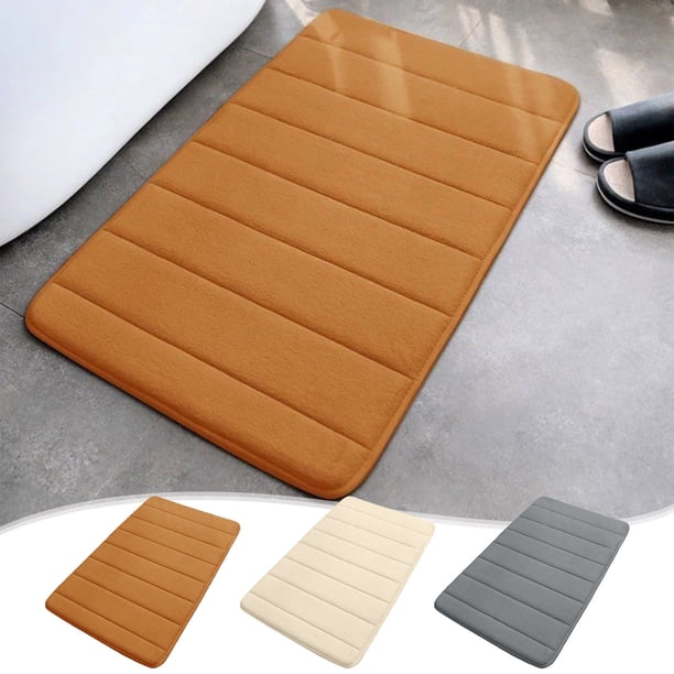Alfombra de Baño de Terciopelo Acolchado a Rayas | Alfombra de Espuma Antideslizante Superabsorbente | Alfombra de Microfibra Suave de 60 X 40 Cm para Baño, Tocador y Habitación Infantil