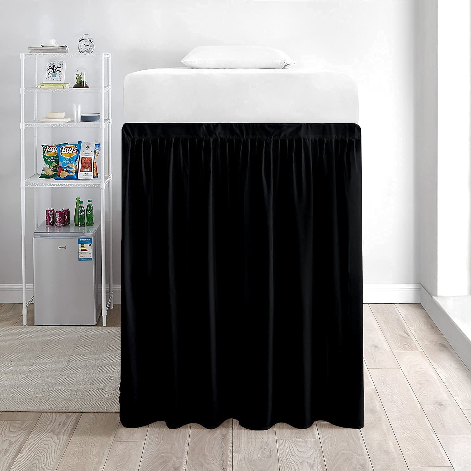 Premium Dorm Bed Skirt, Ruffled Dorm Size Bed Skirt 100 Cotton Blend