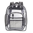 thumbnail image 2 of Mochila transparente Salvador Durable con correa reforzada Resistente al agua Accesorio frontal Bolso multifunción de bolsillo para mujeres Gris oscuro, 2 of 6