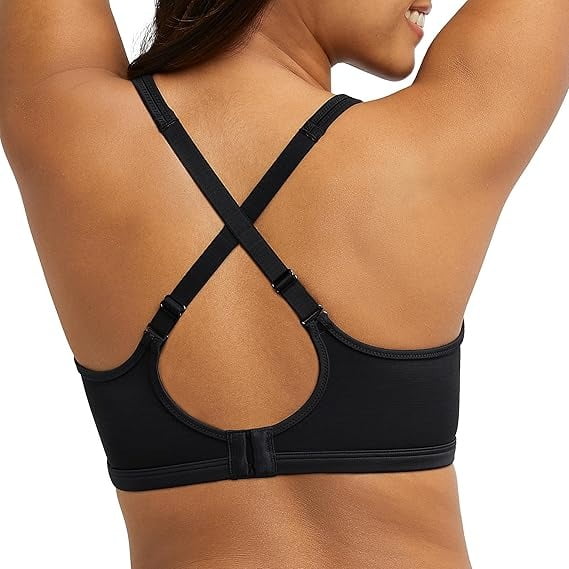 Women's Bali DF3386 One Smooth U Lace Minimizer Underwire Bra (Black 36DD)