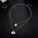 thumbnail image 3 of Fiudx Collar Geométrico Dorado, Joyería de Aleación Multicapa, Diseño Único de Hebilla de Camarón, Fácil de Combinar para Citas, Fiestas, Bodas, Regalo para Mamás y Parejas, Material Resistente a La, 3 of 5
