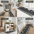 thumbnail image 5 of Black Geometric Striped Pattern with Hearts Kitchen Rugs Sets Of 3,Kitchen Runner Rugs Non Skid Washable,Decorative Kitchen Floor Mats for Kitchen,Sink,Laundry,17"x30"+ 17"x47" + 17"x59", 5 of 6