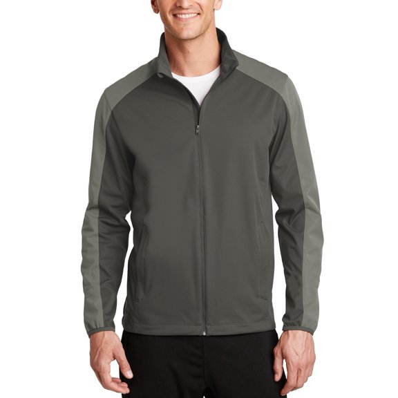 JustBlanks Active Colorblock Soft Shell Jacket with Water Resistant Fabric and Zip Through Collar