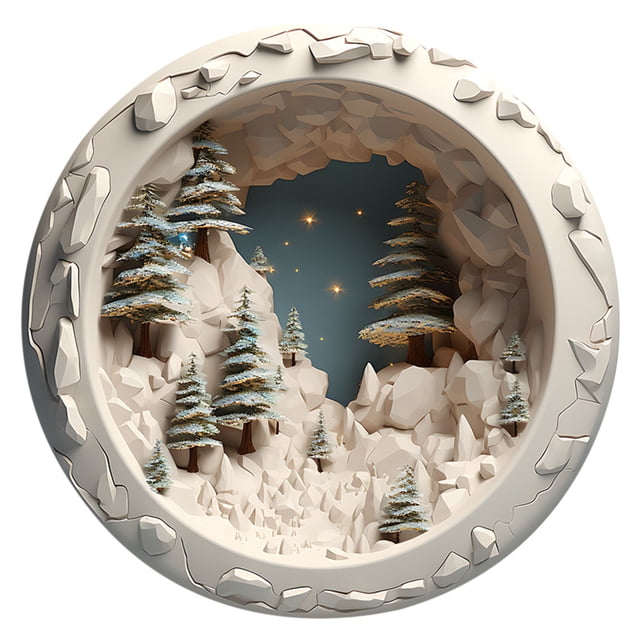Birdeem Round Acrylic Christmas Decorations Reindeer Hanging Sign Festive Wall Decorations