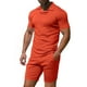 thumbnail image 1 of Mangas de Mano para Hombres Casual Sólido de Manga Corta Cuello Redondo Blusa Y Pantalones Cortos Conjunto, Traje de Dos Piezas de Poliéster de Moda para el Uso Diario de Primavera Verano, 1 of 6