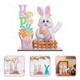thumbnail image 2 of OFFIGAM Easter Wooden Decoration Sign with Multi-Color Bunny and Figurines for Spring Holiday Tabletop Decor, 2 of 11