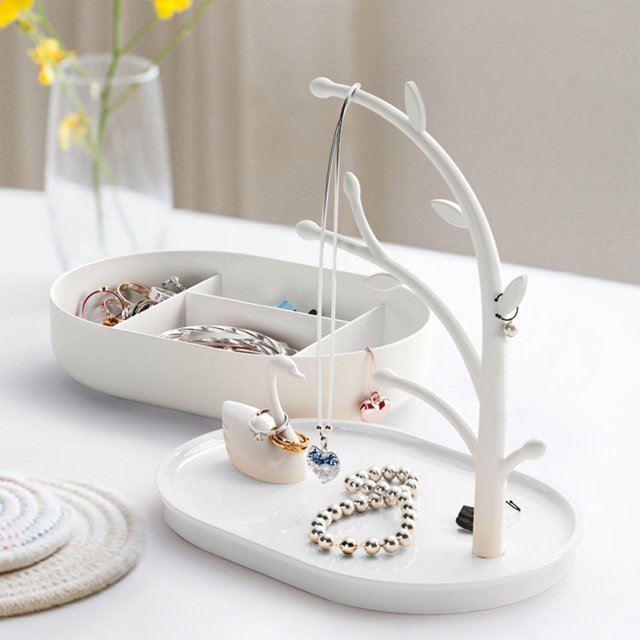 QTOCIO Boîte de Rangement Présentoir à Bijoux Bracelet Collier Boucles d'Oreilles Boîte à Bijoux Accessoires pour Cheveux Perles Scurry Boîte à Bijoux