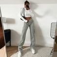 thumbnail image 4 of Cargo Pants for Women High Waisted Casual Pants Baggy Stretchy Wide Leg Y2K Streetwear with 6 Pockets, 4 of 7