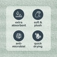 thumbnail image 3 of Mainstays Performance Textured Bath Sheet, 30" x 62", Soft Sea, 3 of 6