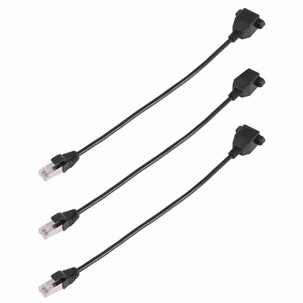 3X RJ45 Hembra A Macho Adaptador de Cable de Extension de Red Montaje En Panel de 27 cm