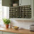 thumbnail image 6 of Impasto Grid Cabinet Curtains for Kitchen 11"W x 13"L, Modern Abstract Olive Green Square Paint Swatches Vanity Cabinet Curtains Magic Tape Short Curtain Decor Privacy Panel for Bathroom Laundry, 6 of 9