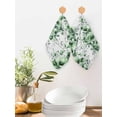 thumbnail image 2 of Green Floral Kitchen Dish Towels for Drying Dishes Set of 2, Vintage Farmhouse Garden Flower Leaves Waffle Weave Microfiber Hand Tea Bathroom Towels Quick Dry & Absorbent Towel 12x12, 2 of 7
