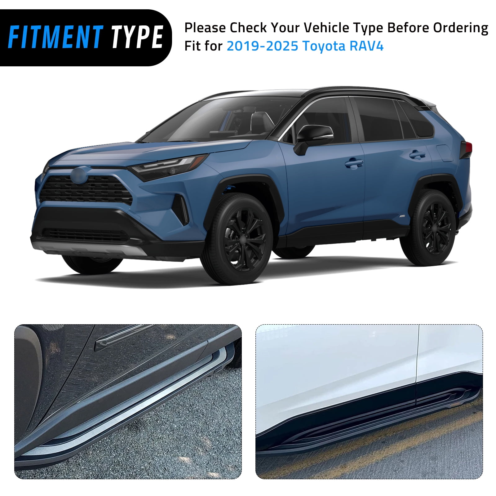 Running Boards Fit for 2019 2020 2021 2022 2023 2024 2025 Toyota RAV4 Side Step Nerf Bar