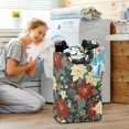 thumbnail image 5 of Yayeee Freestanding Laundry Hamper with Handle Collapsible Large Storage Basket for Clothes, Christmas Blooms, 5 of 7