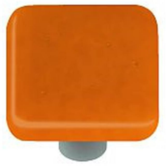 Hot Knobs HK1044-KA Burnt Orange Square Glass Cabinet Knob - Aluminum Post