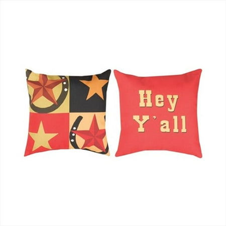 Manual Woodworkers and Weavers SQSPRS Star Patterns Hey Y All Climaweave Pillow Digitally Printed 20 X 20 in.