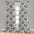thumbnail image 5 of Ambesonne Gothic Curtains, Day of the Dead Skulls, Pair of 28"x84", Multicolor, 5 of 5