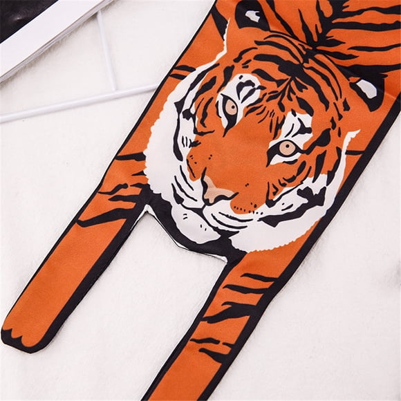 Women's Long Scarf Professional Scarf All-Match Animal 3D Print Scarf Vintage Double Long Decorative Tying Bag Small Scarf