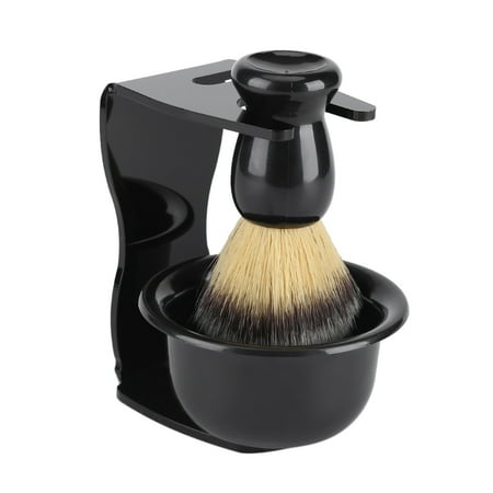 - 3 PCS Professional Men Shaving Brush + Stand / Holder + Bowl Set,Shaving Bowl, Razor Stand